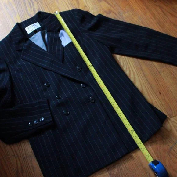 Vintage Kasper ASL Petite Pinstripe Blazer Jacket - Picture 4 of 6